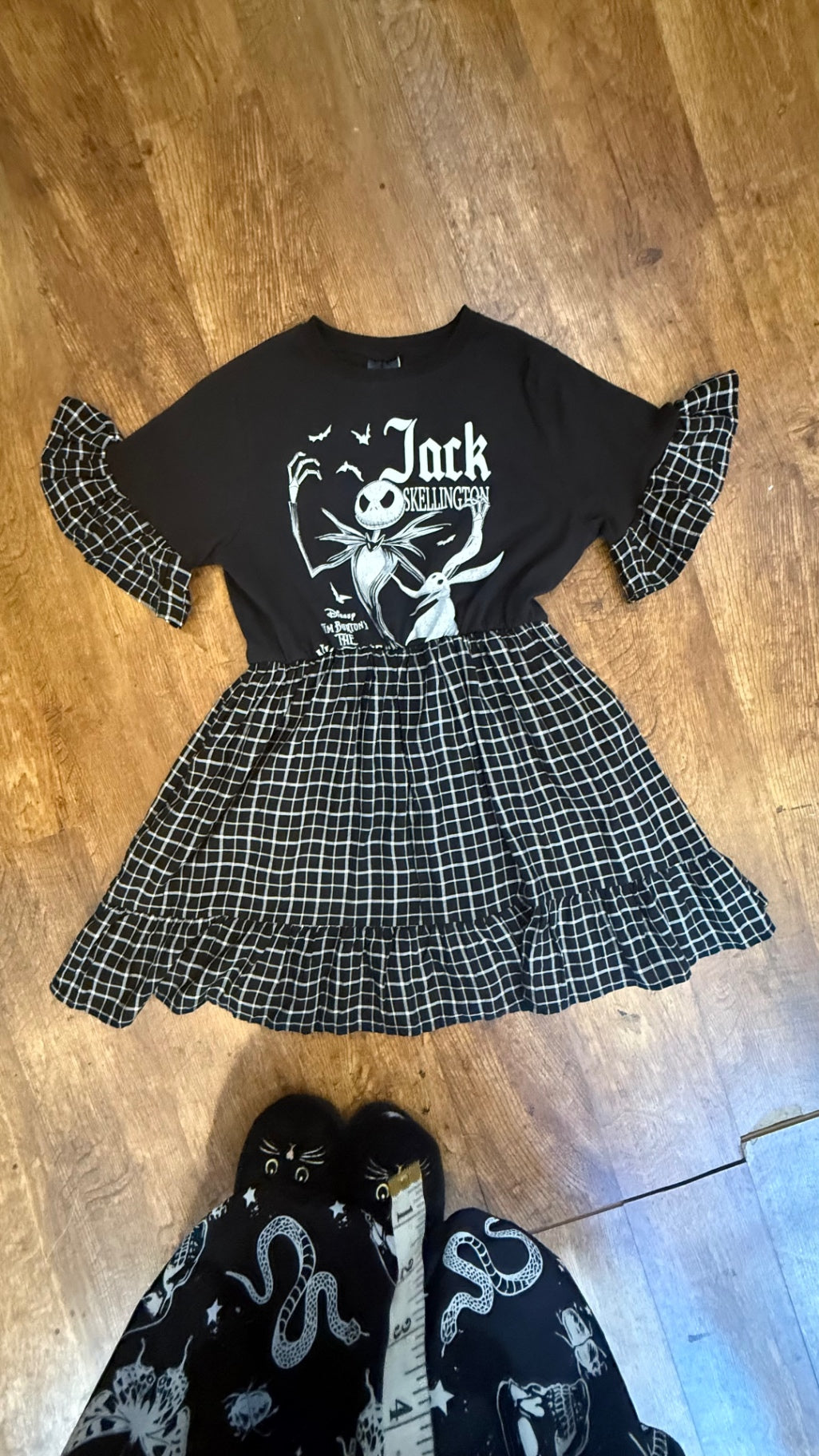 Nightmare before Christmas reworked baby doll dress with pockets