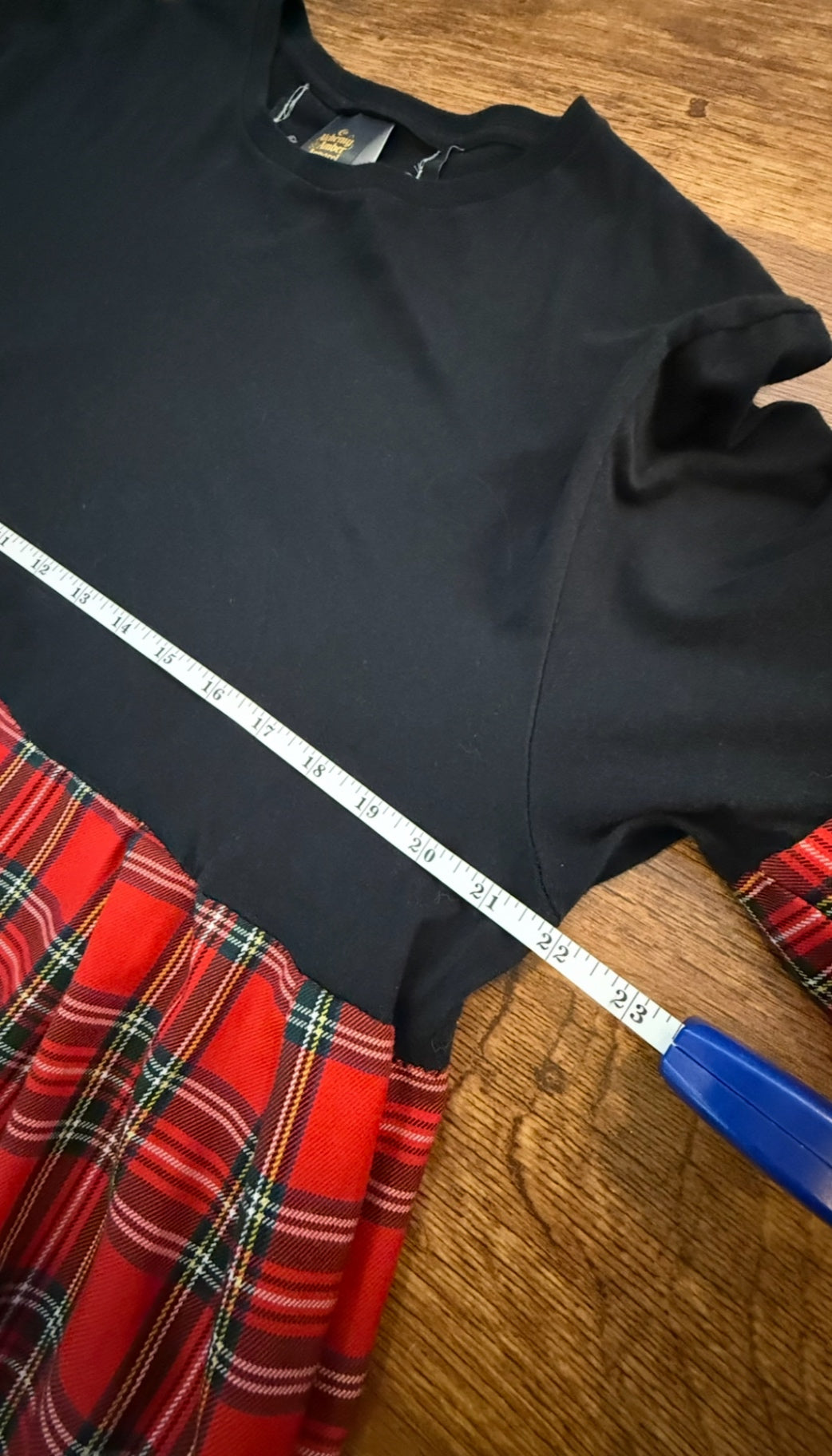 Reworked tartan dress