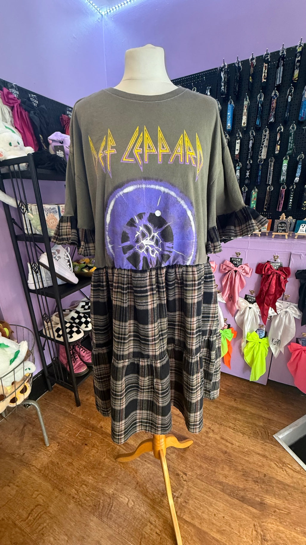 Def Leppard reworked tartan dress with pockets
