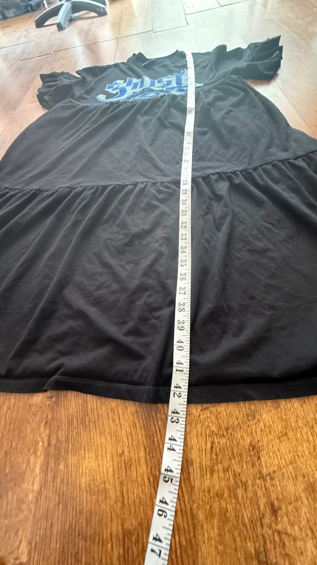 Ghost band reworked midi dress with pockets