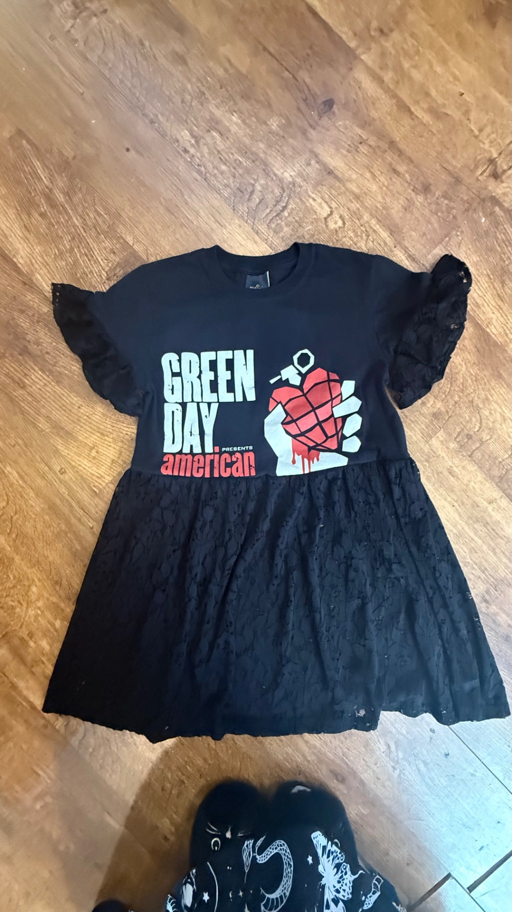 Green Day we worked lace smock Dress