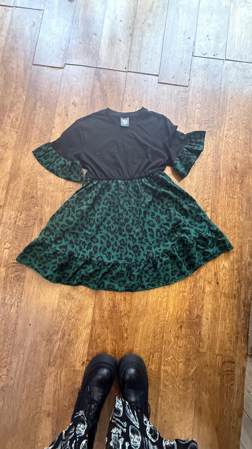 Reworked leopard print dress