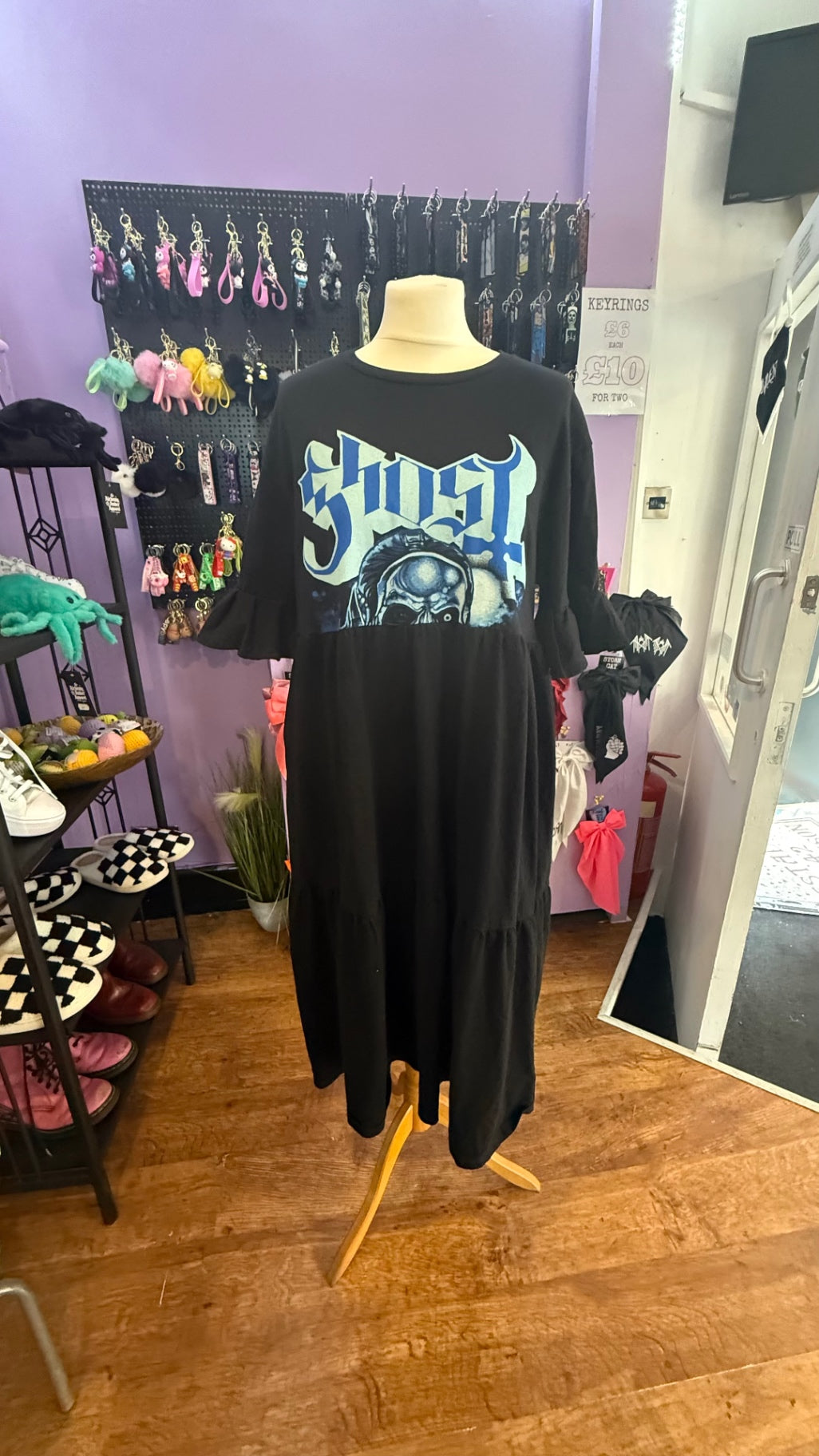 Ghost band reworked midi dress with pockets