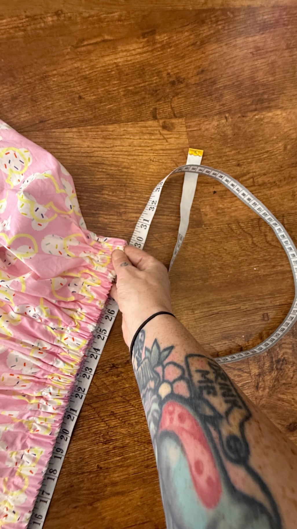 Reworked Disney pattern pink circle skirt with pockets free size XL
