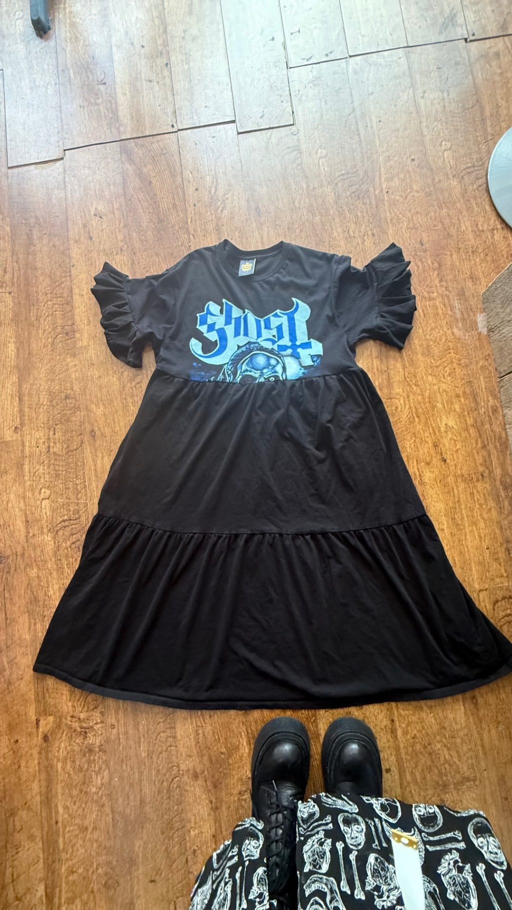 Ghost band reworked midi dress with pockets