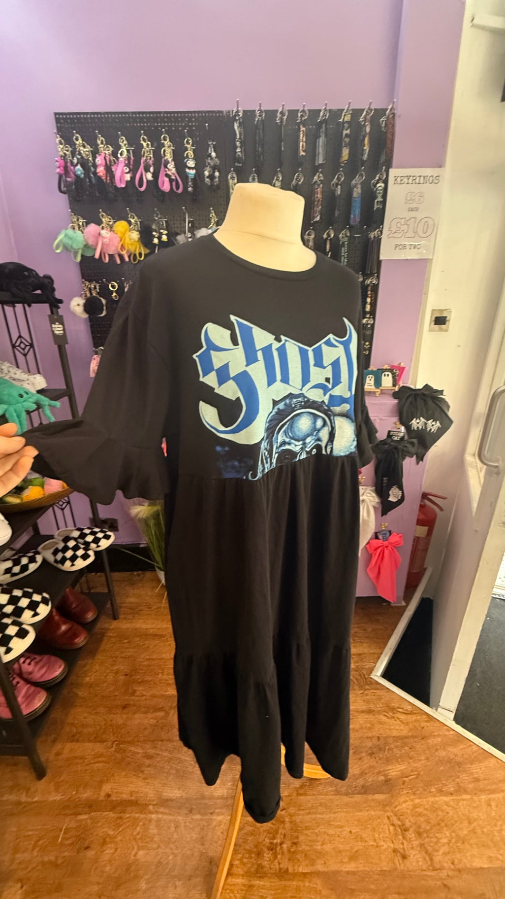 Ghost band reworked midi dress with pockets