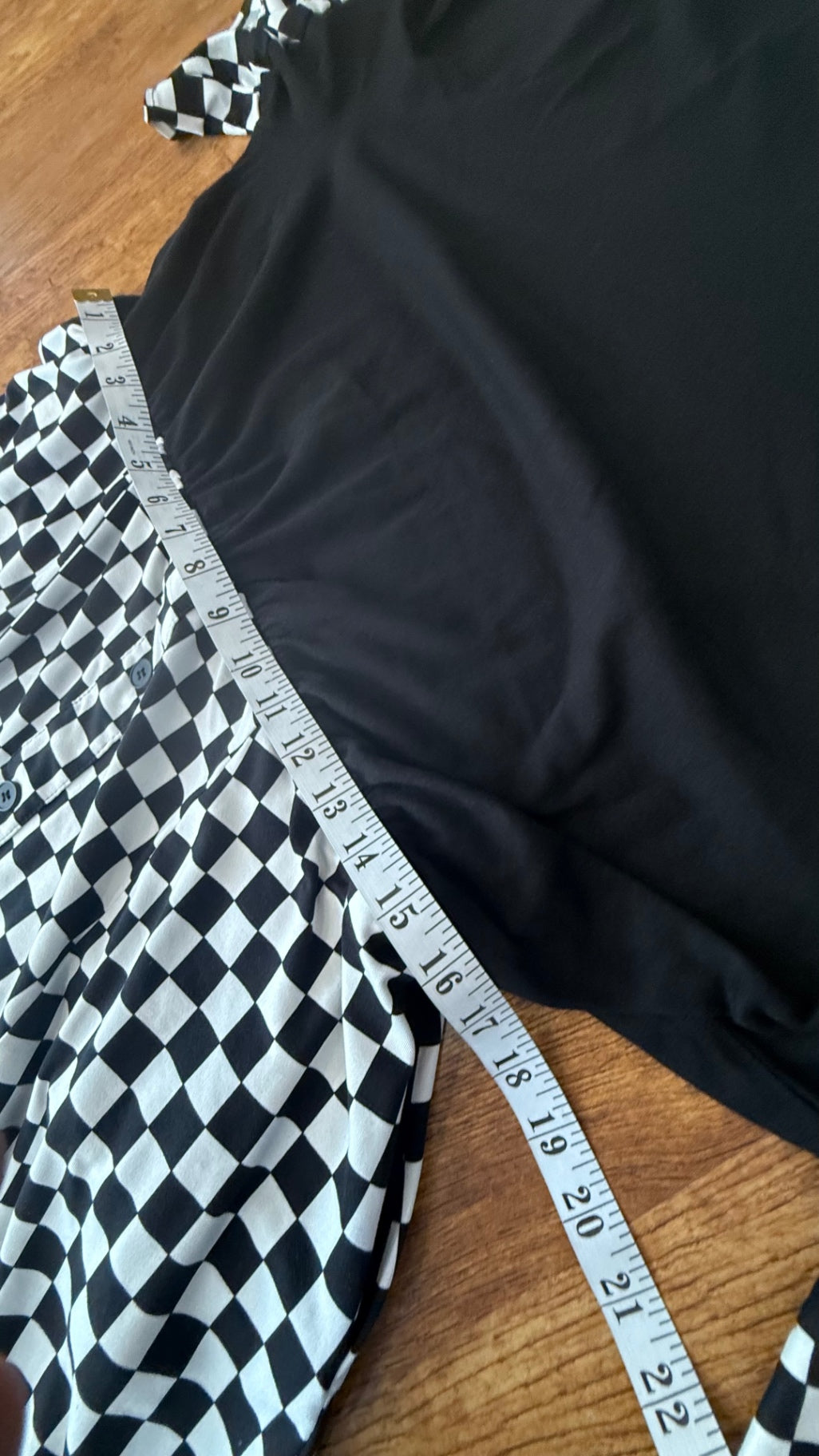 Reworked checkerboard skater dress