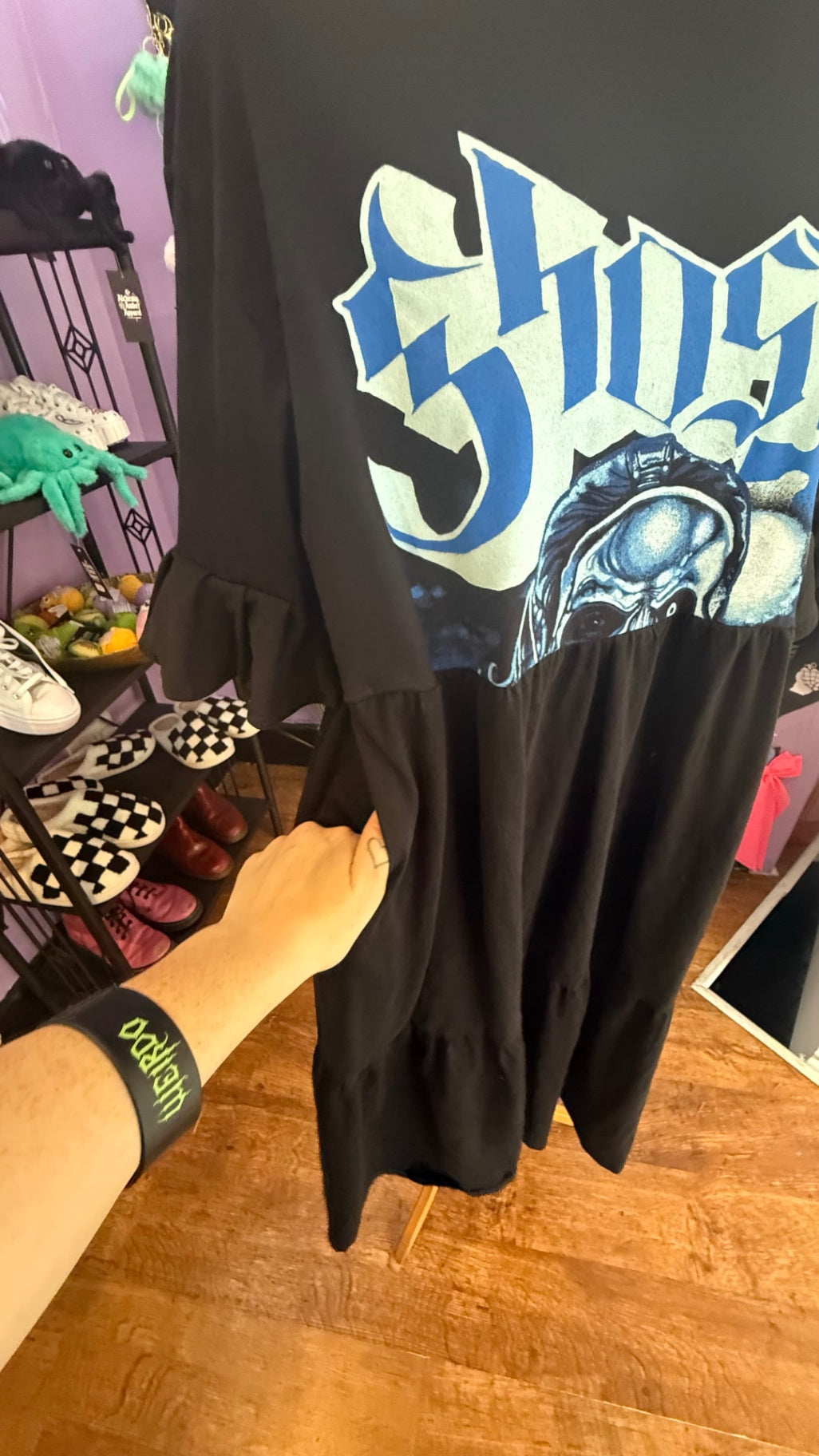 Ghost band reworked midi dress with pockets