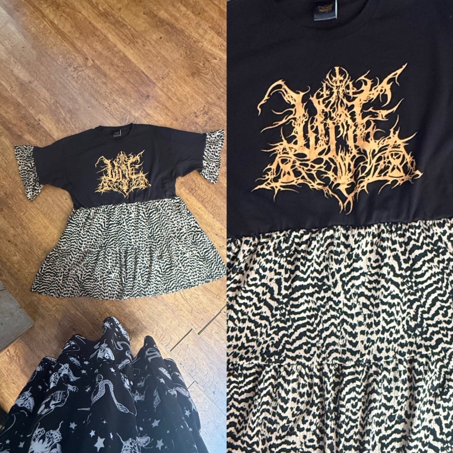 WOE death metal reworked babydoll dress with pockets