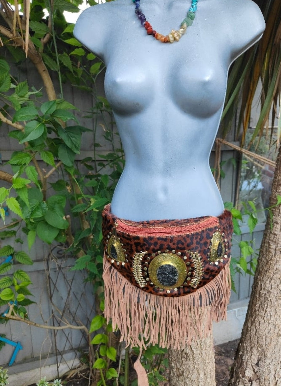 DOLLY bumbag suede fringes - Leopard