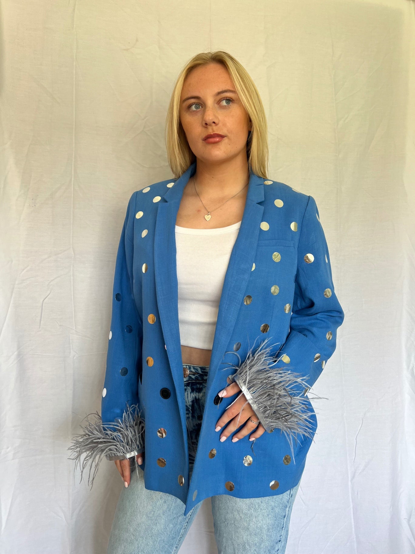 Metallic spotty blazer