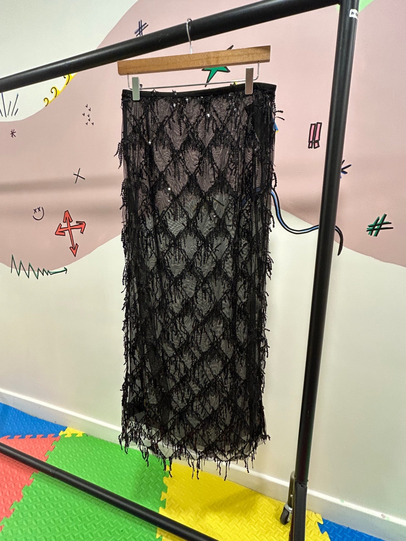 Sequin Long Mesh Skirt