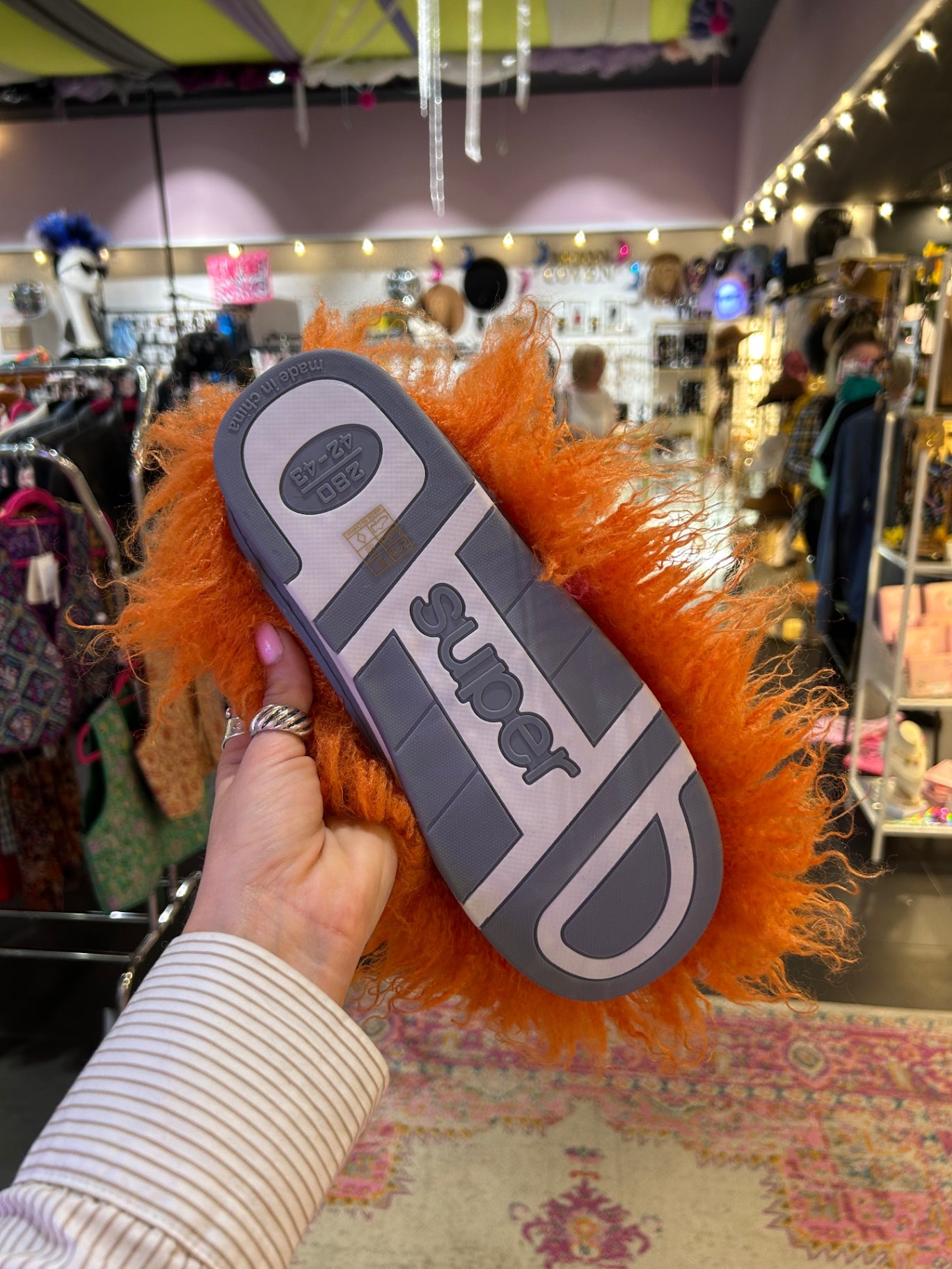 Orange Fluffy Slippers