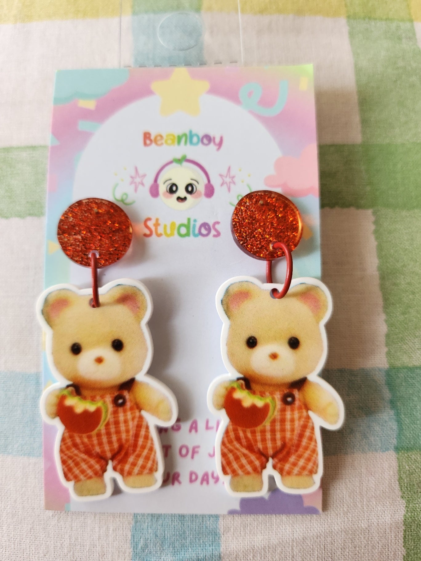 Cute Strawberry Bear Earrings