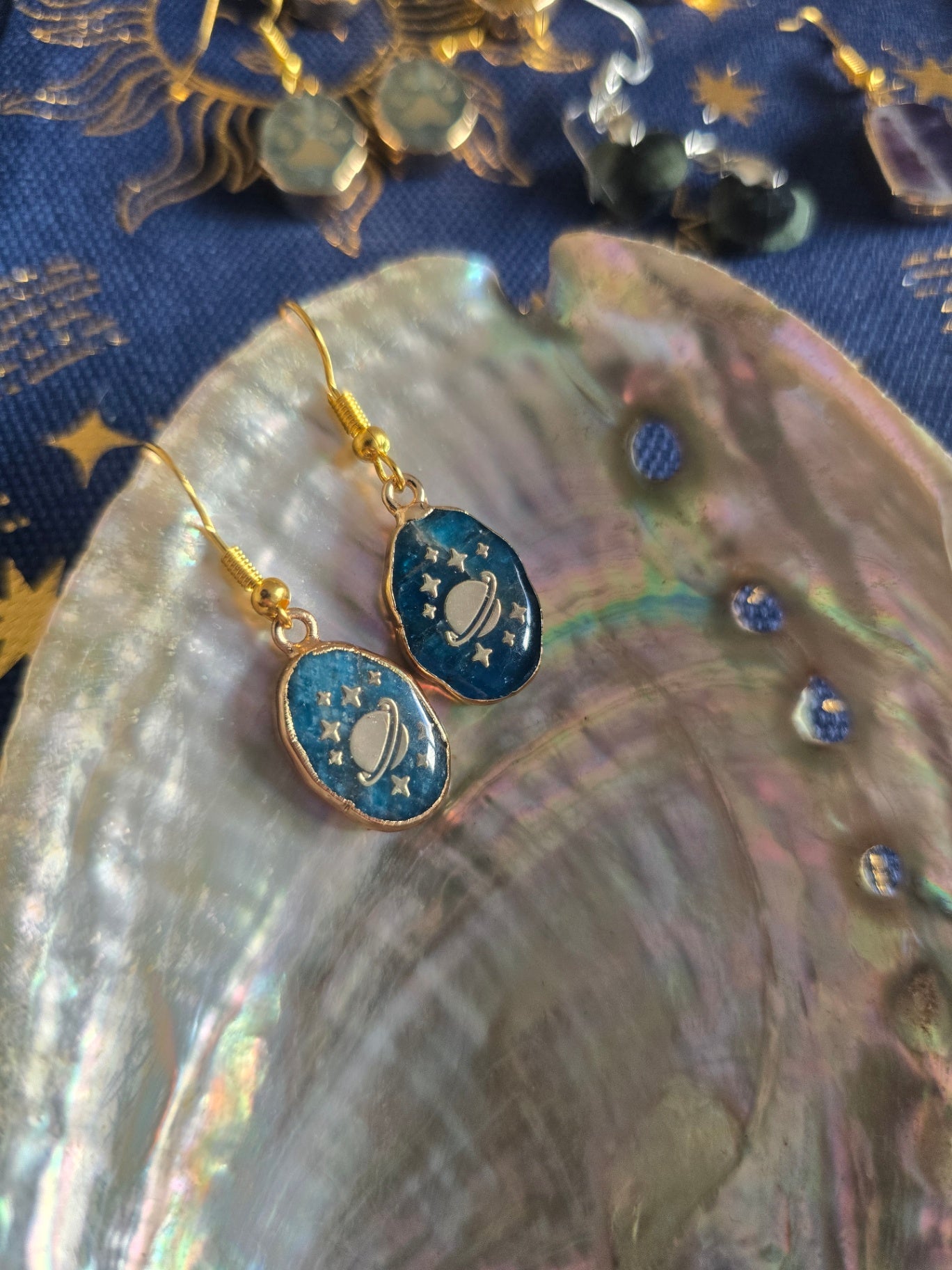 Apatite plant earrings