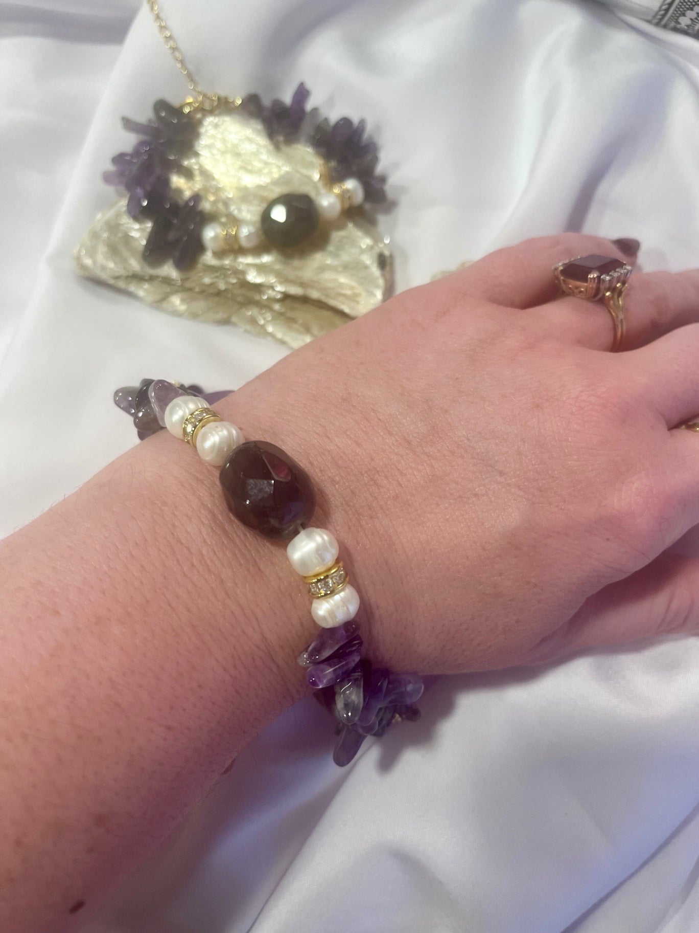Moonlit Gemstone Collection Amethyst Bracelet