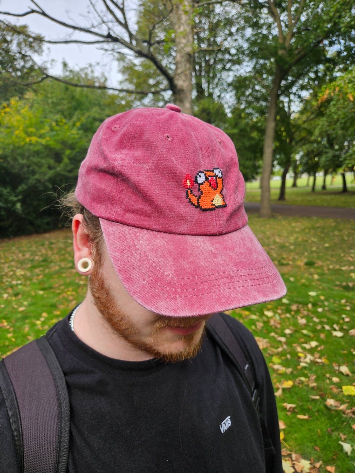 Red Cross Stitched Hat