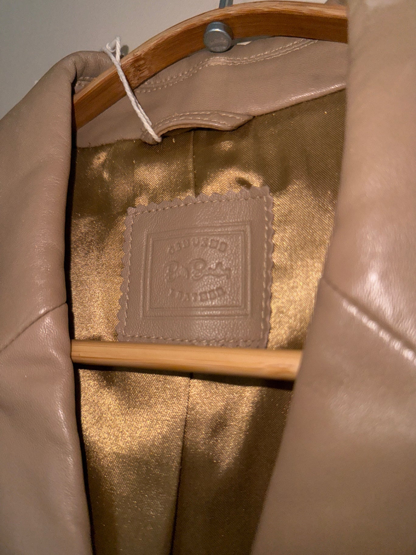 Vintage Nappa Leather Beige Jacket