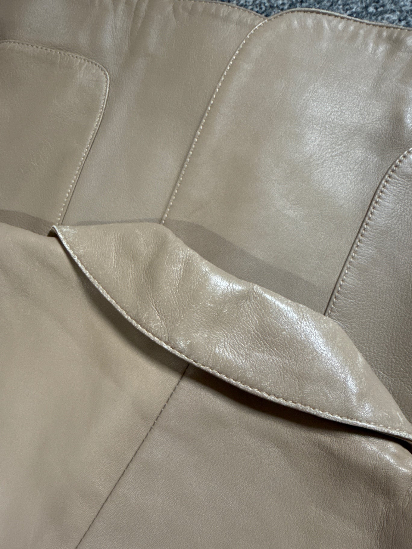 Vintage Nappa Leather Beige Jacket