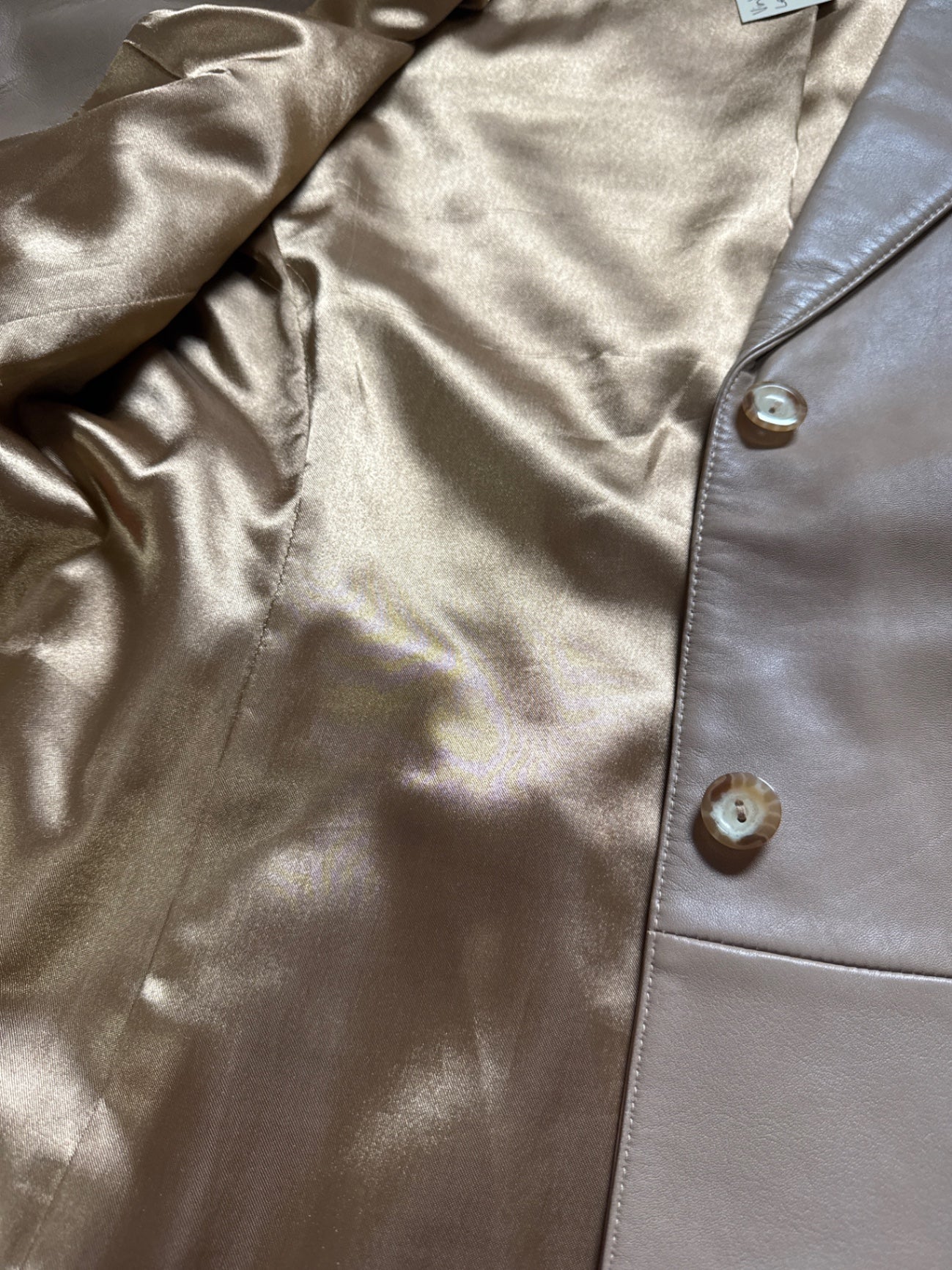 Vintage Nappa Leather Beige Jacket