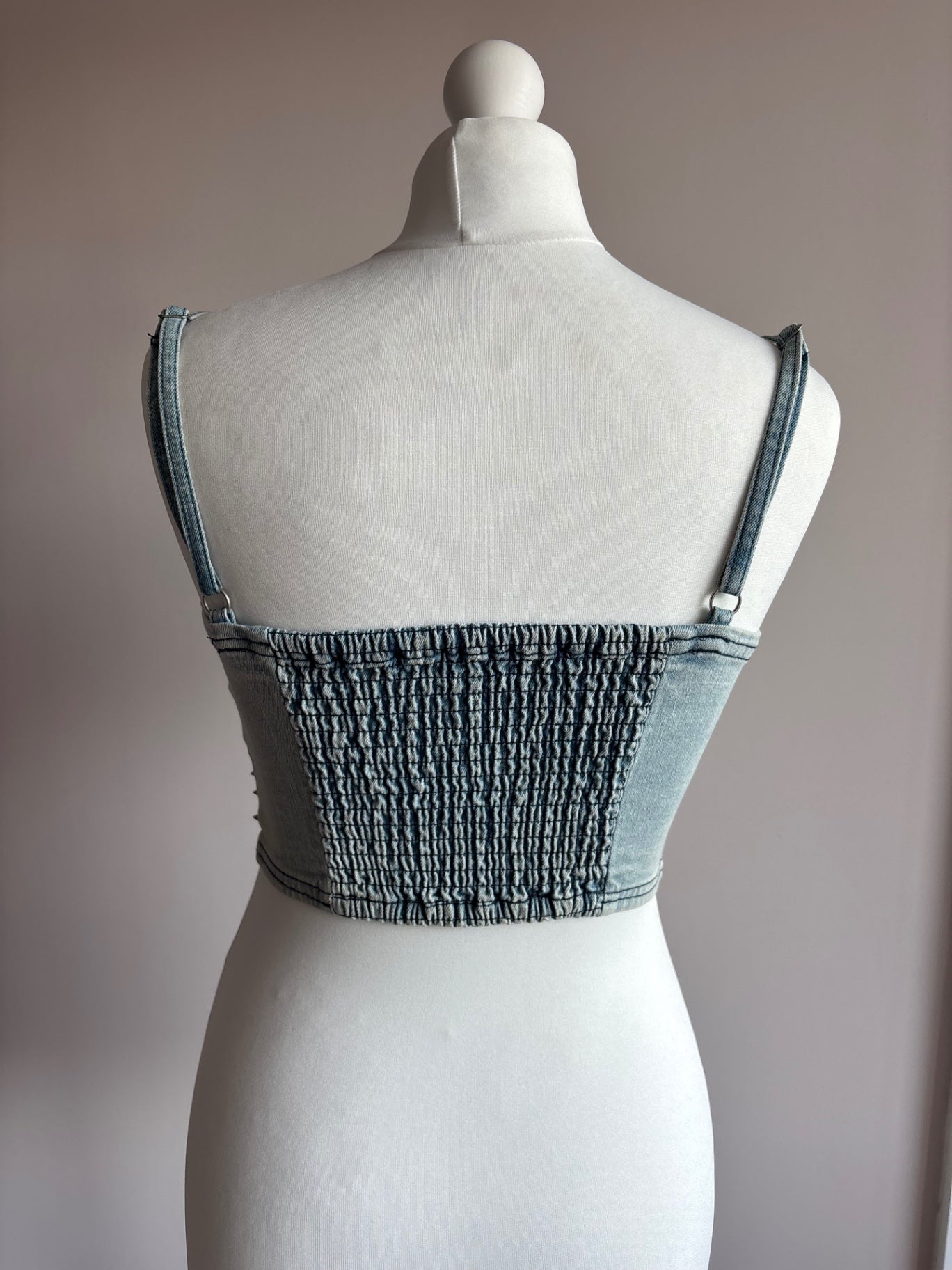 Denim bralette corset top