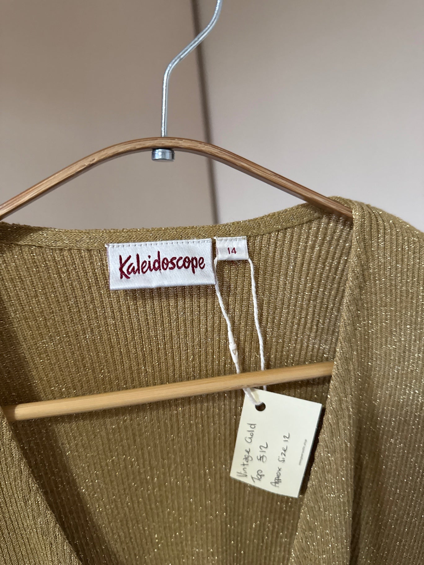 Vintage Gold Kaleidoscope Wrap Top