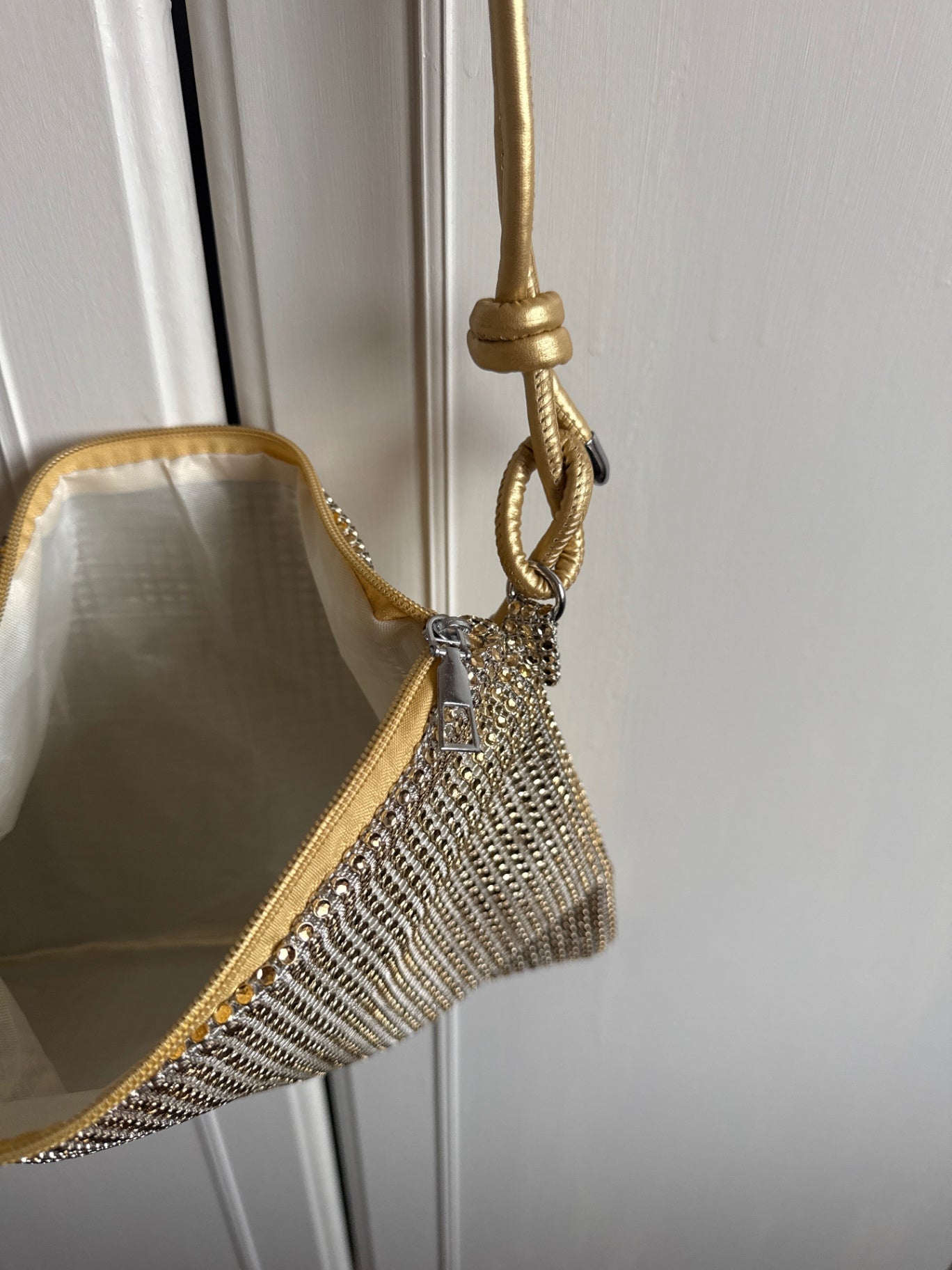 Preloved gold sequin bag
