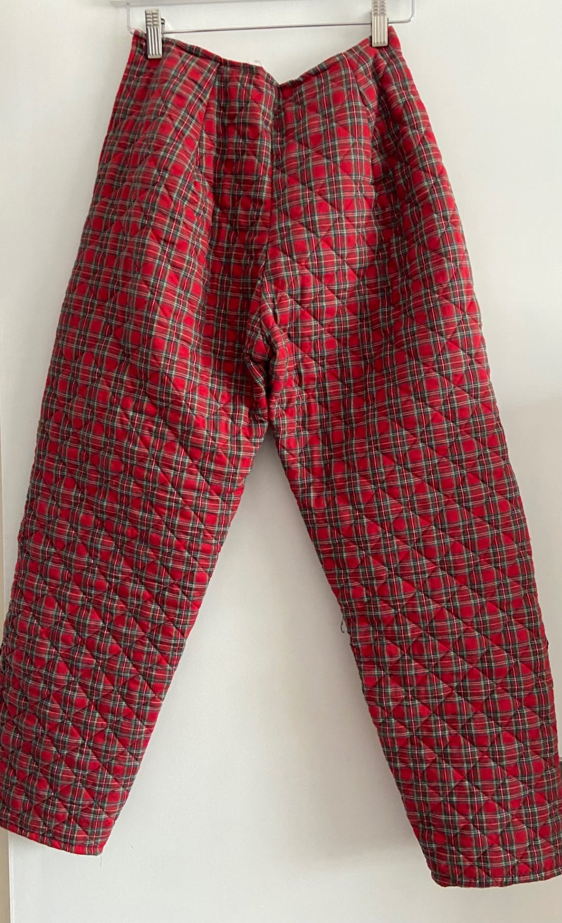 Red Check Quilted Trousers