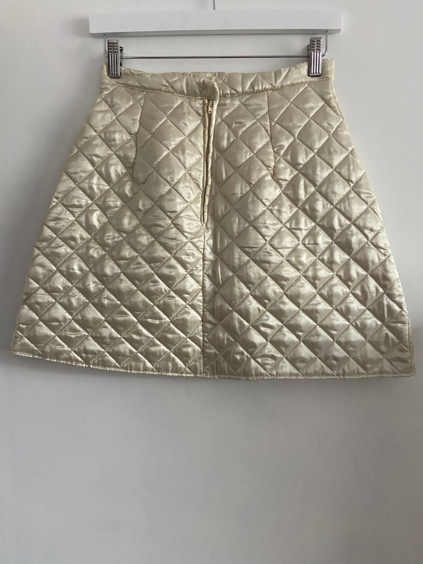 Cream Quilted Skirt