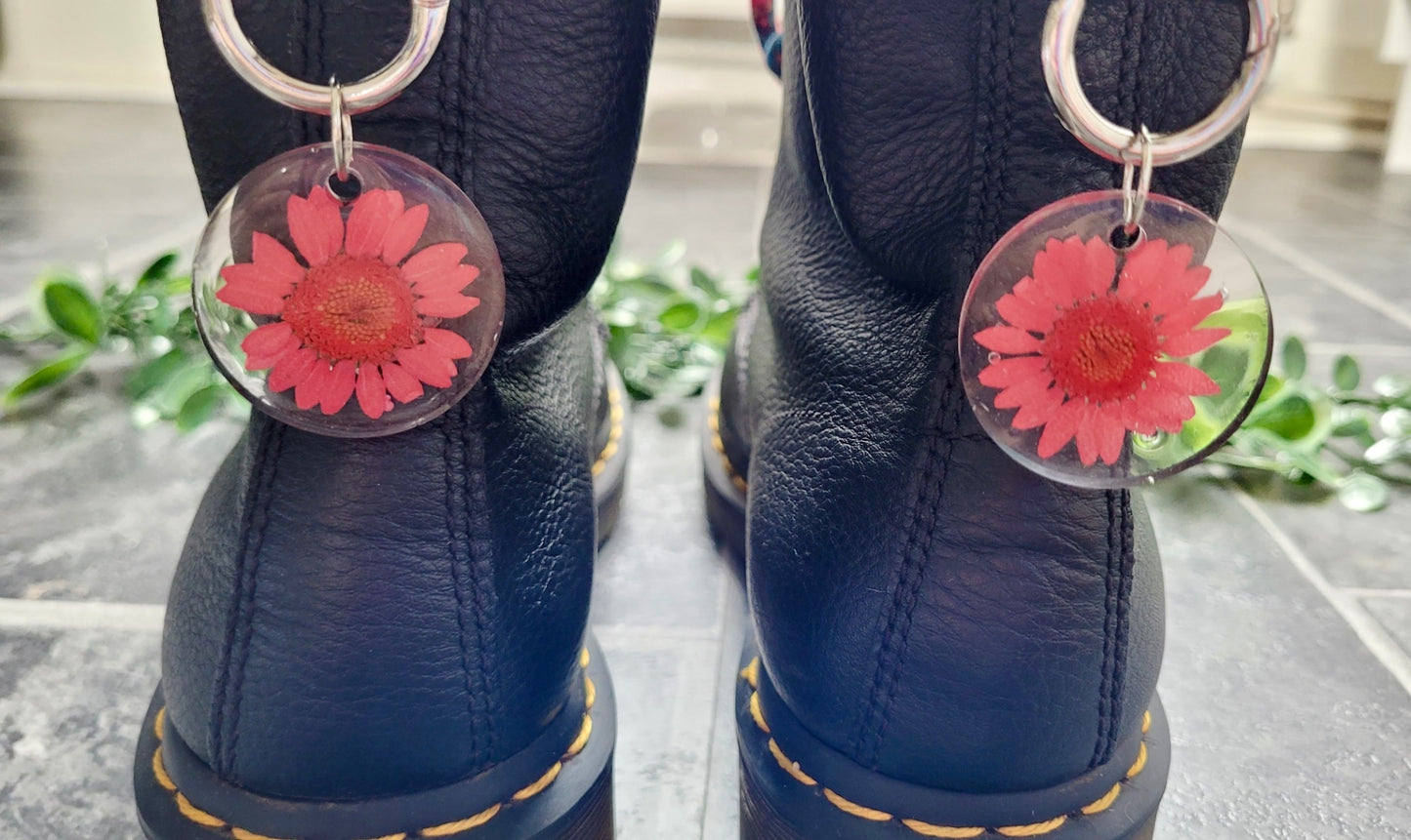 Pink Daisy Resin Boot Charms