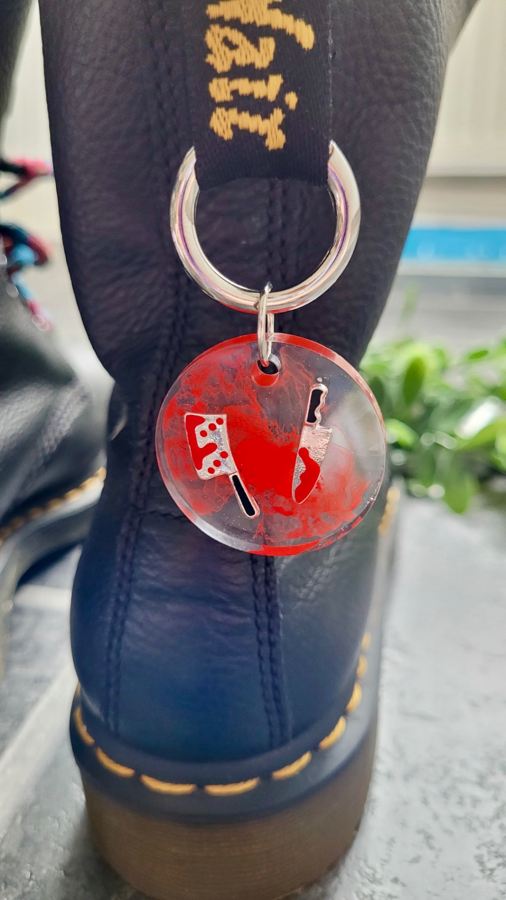Bloody Knife Resin Boot Charms – Horror-Inspired Alt Accessories