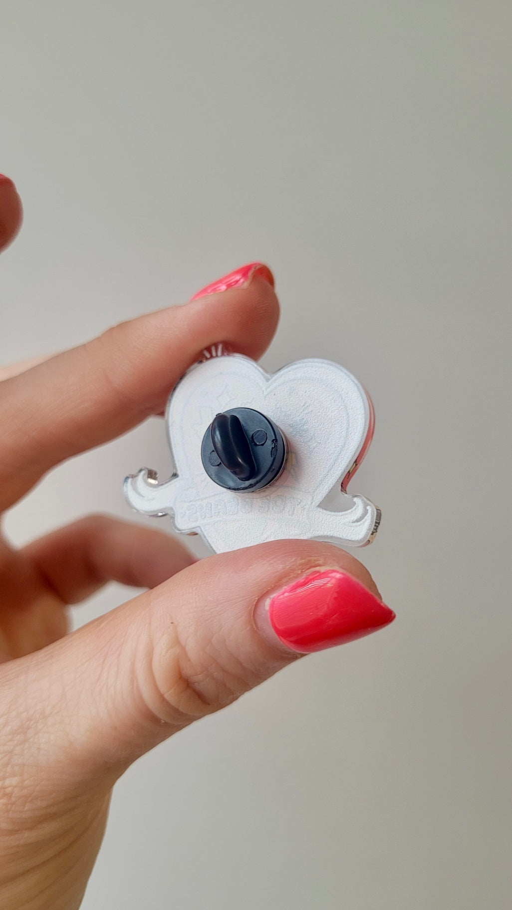 Toe Beans Acrylic Pin Badge – Cat Paw Tattoo Inspired Heart & Scroll Design