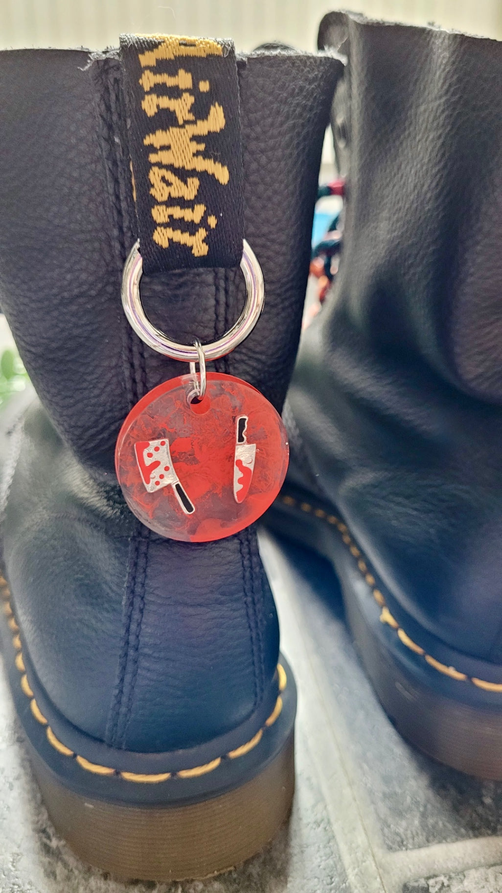 Bloody Knife Resin Boot Charms – Horror-Inspired Alt Accessories