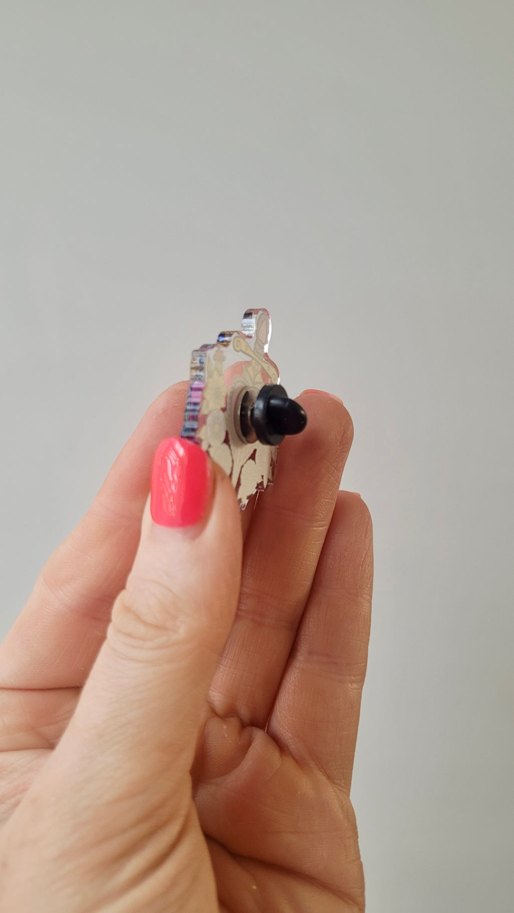 Floral Heart & Dagger Acrylic Pin – Alt Tattoo Inspired Art