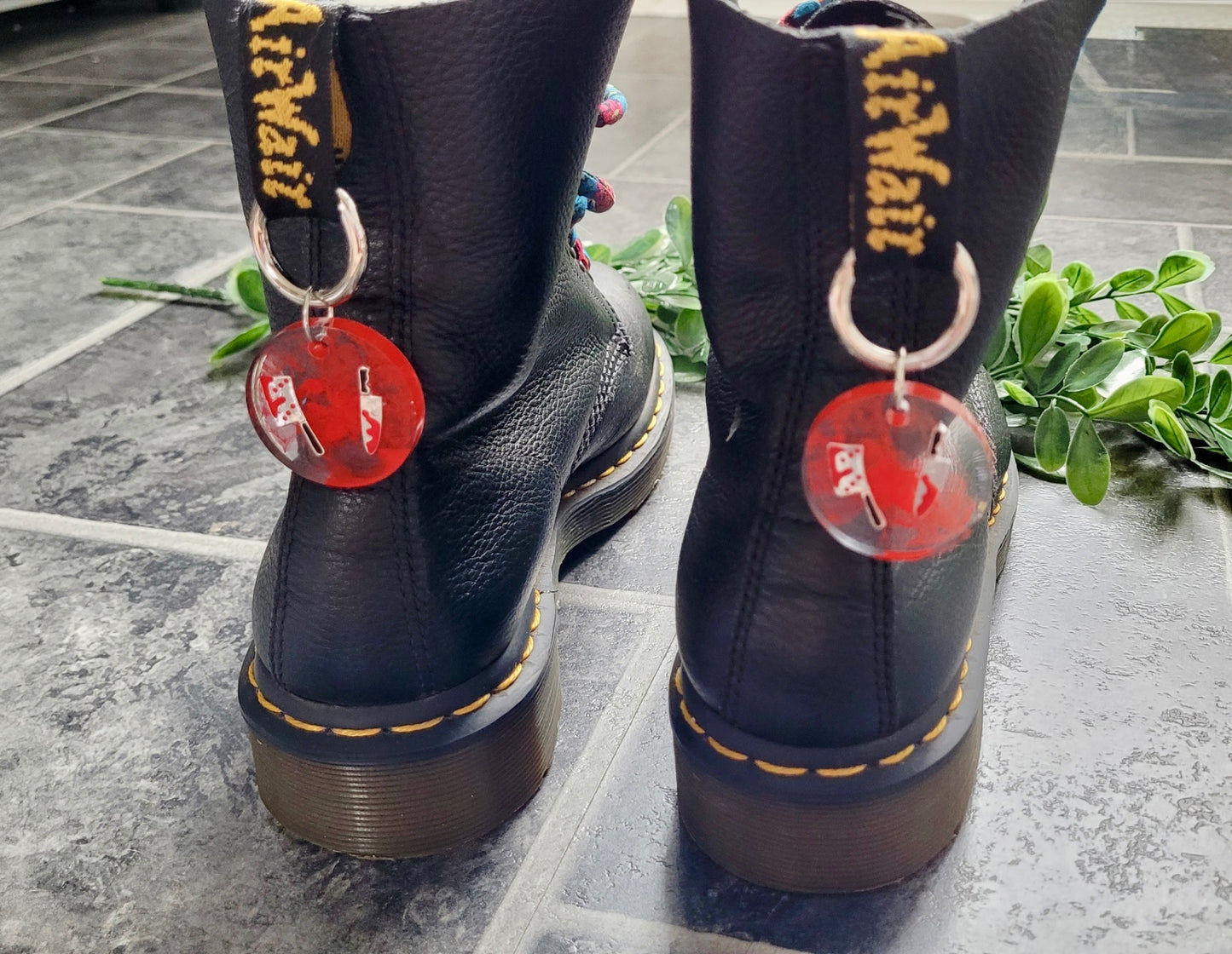 Bloody Knife Resin Boot Charms – Horror-Inspired Alt Accessories