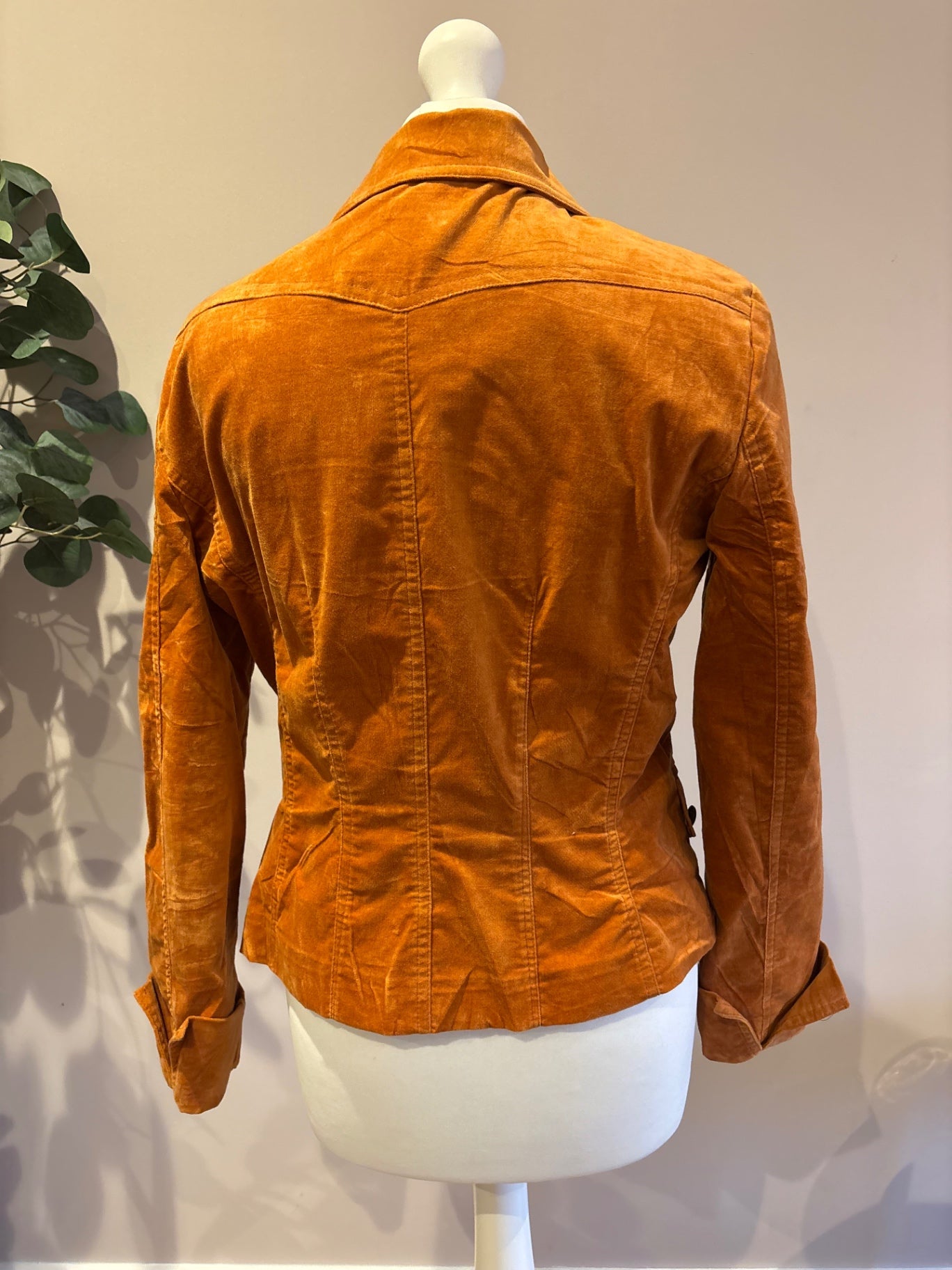 Orange velvet blazer