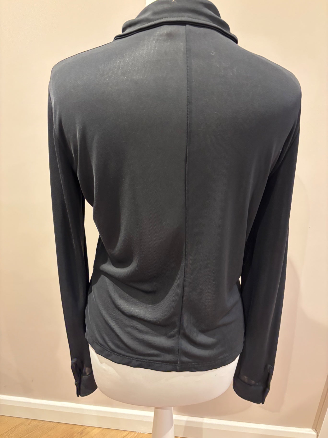 Black mesh long sleeve shirt