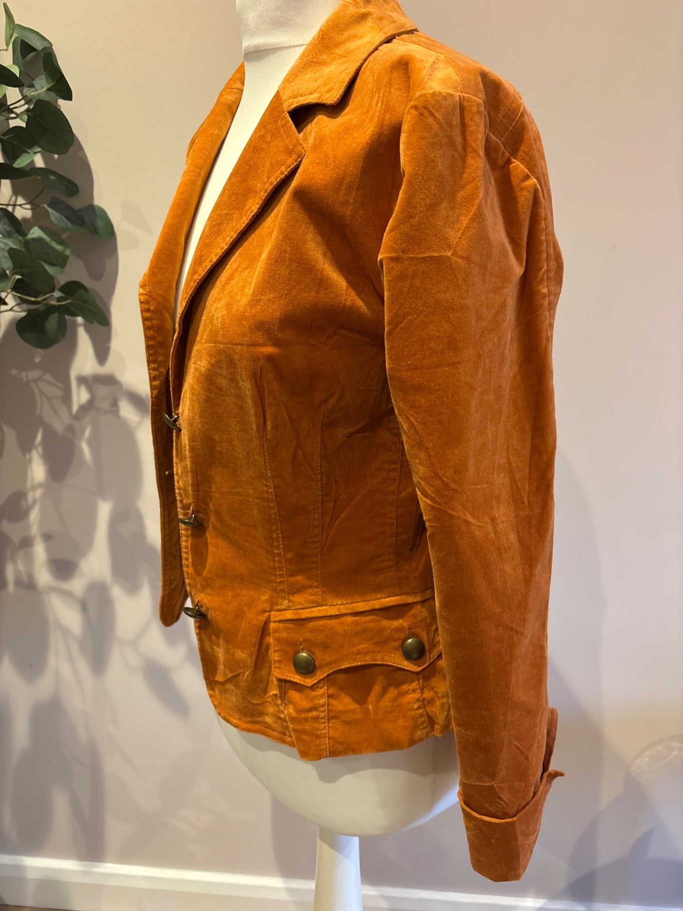 Orange velvet blazer