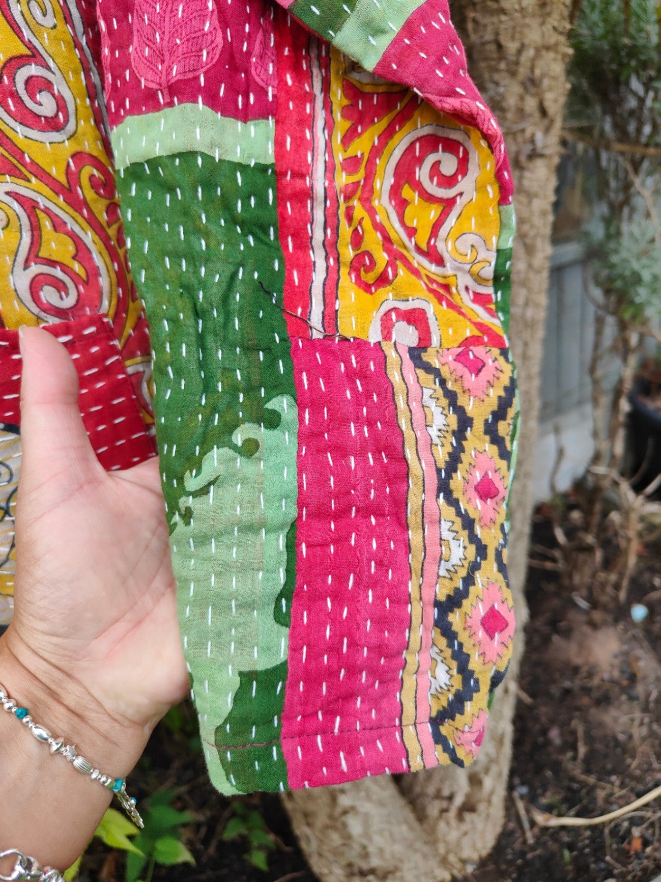Kantha Festie Hoodie 6-14 Red pattern