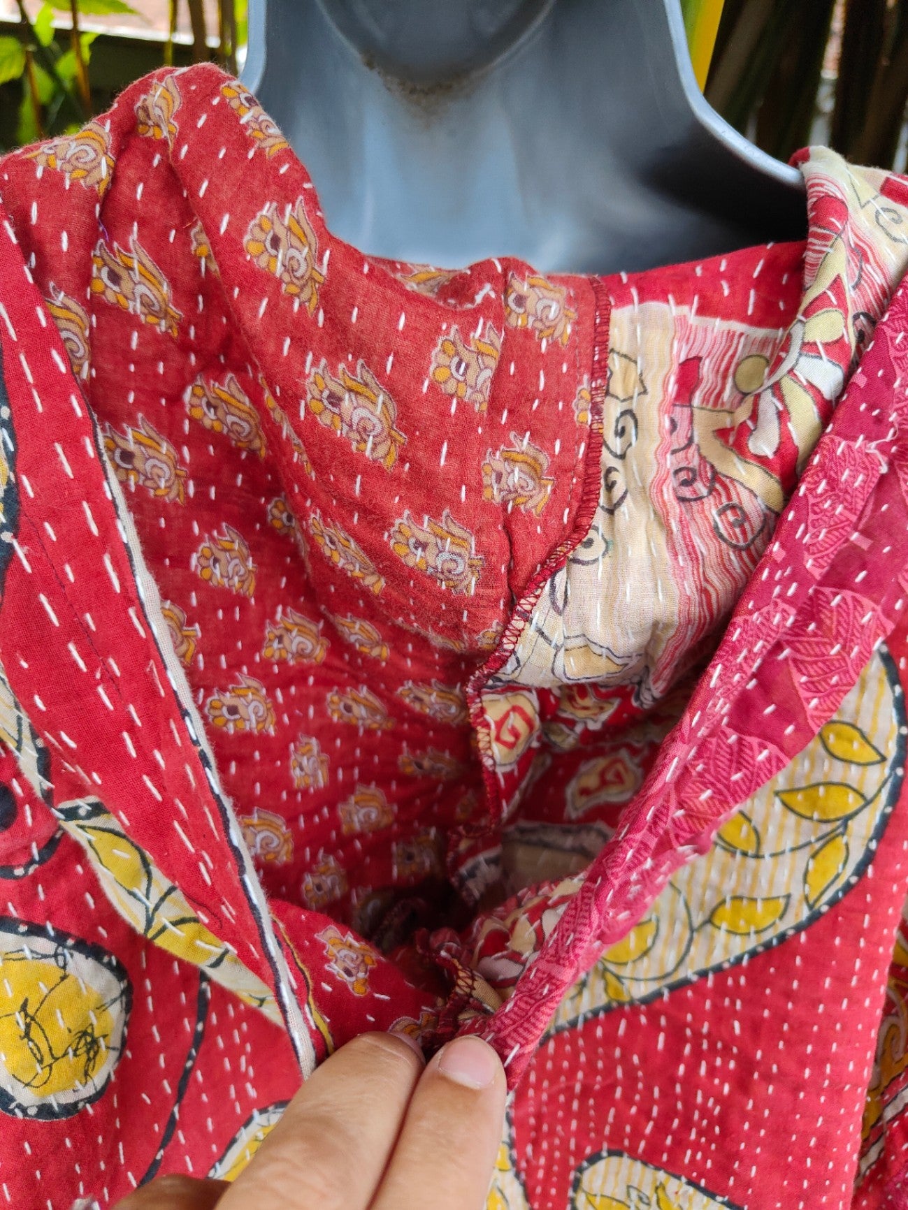 Kantha Festie Hoodie 6-14 Red pattern