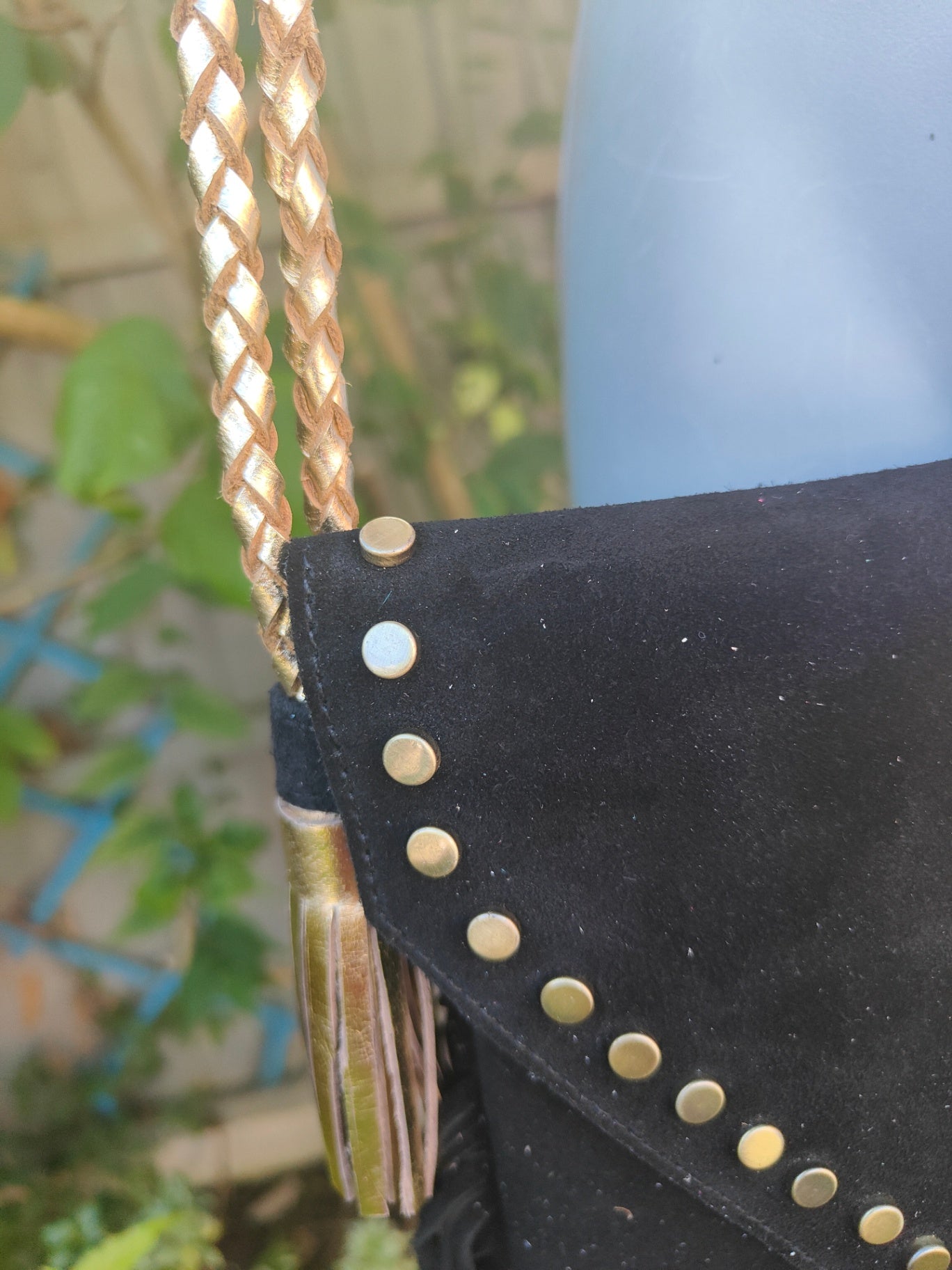 Yellowstone cross body bag with Moroccan stone detailing -Black