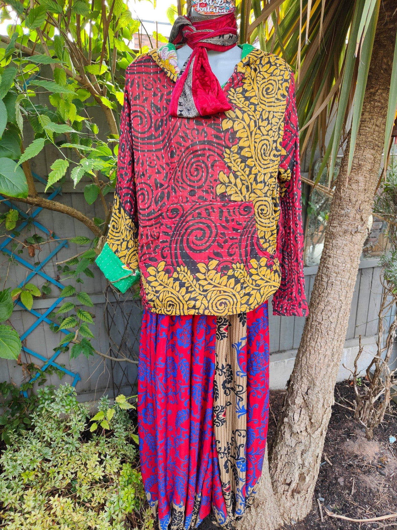 Hareems bloomer balloon trousers & scarf 6-16 Red Blue