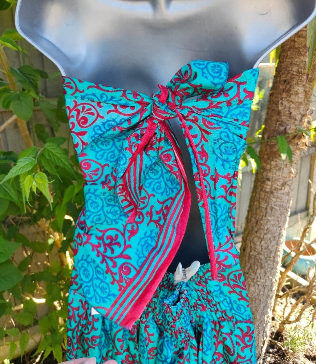 Hareems Bloomer Balloon Trousers & scarf Turquoise yellow