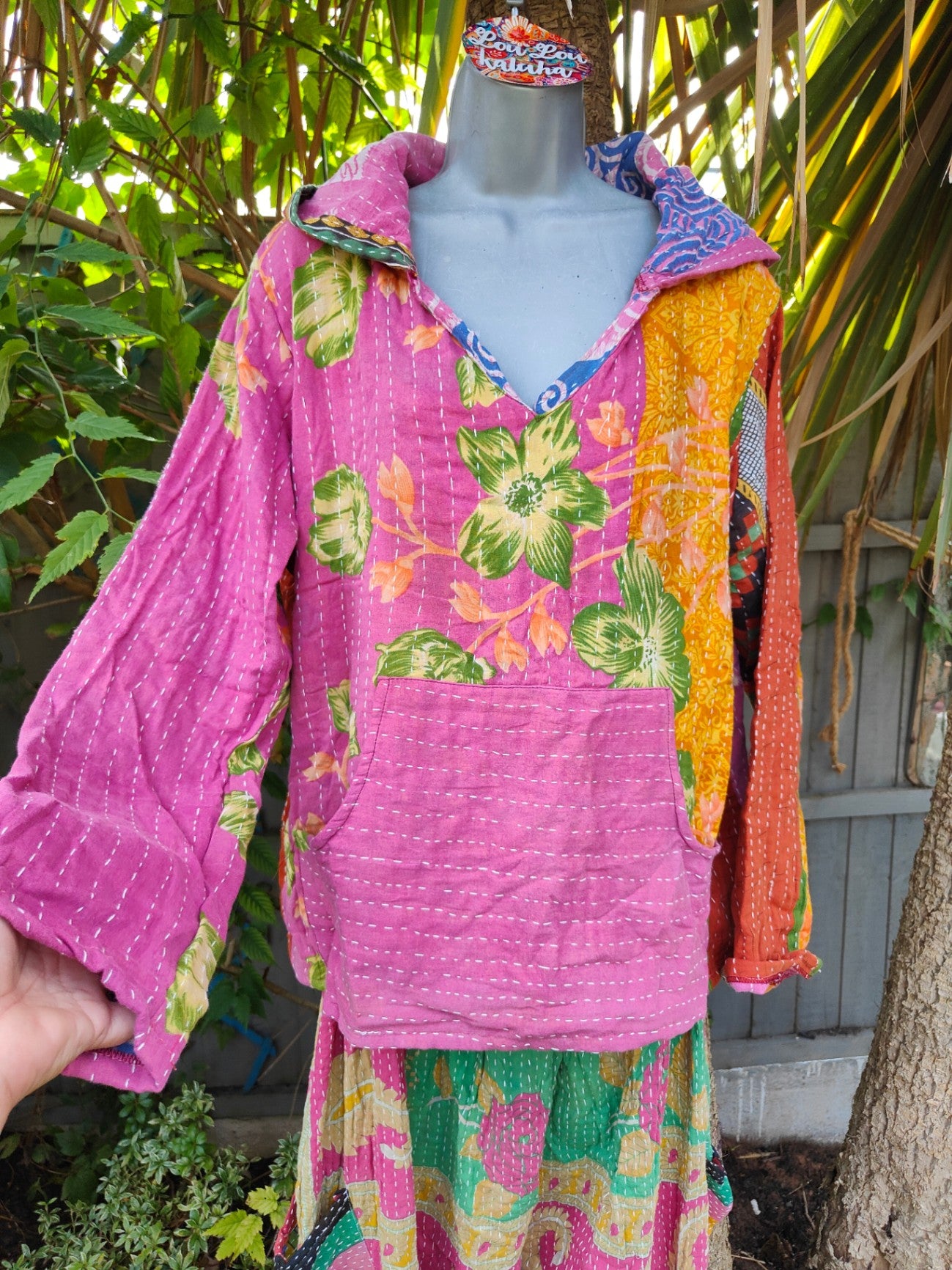 Kantha Festie Hoodie 6-14 UK Pink