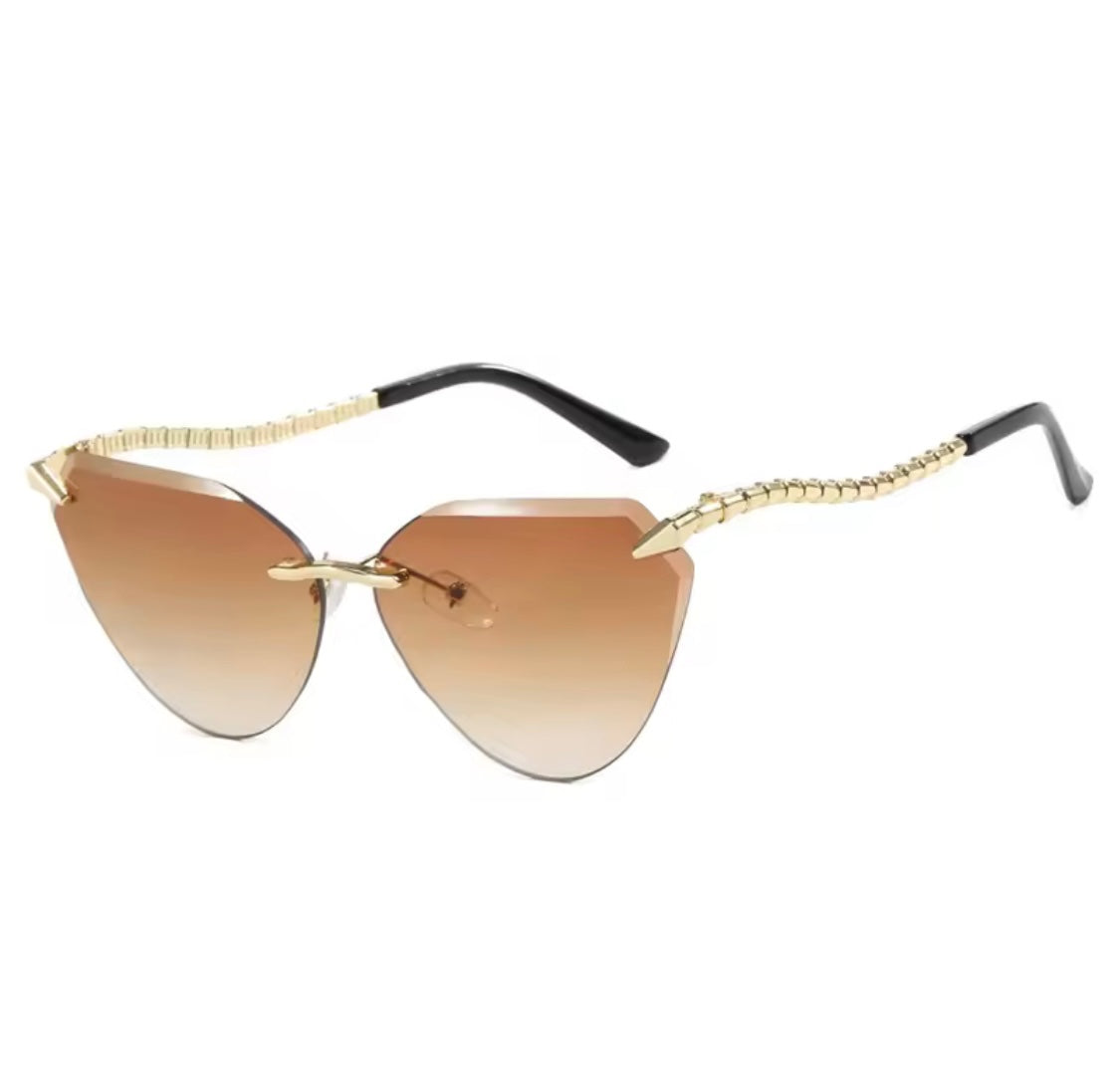 Selena Snake Cat-Eye Sunglasses Tea