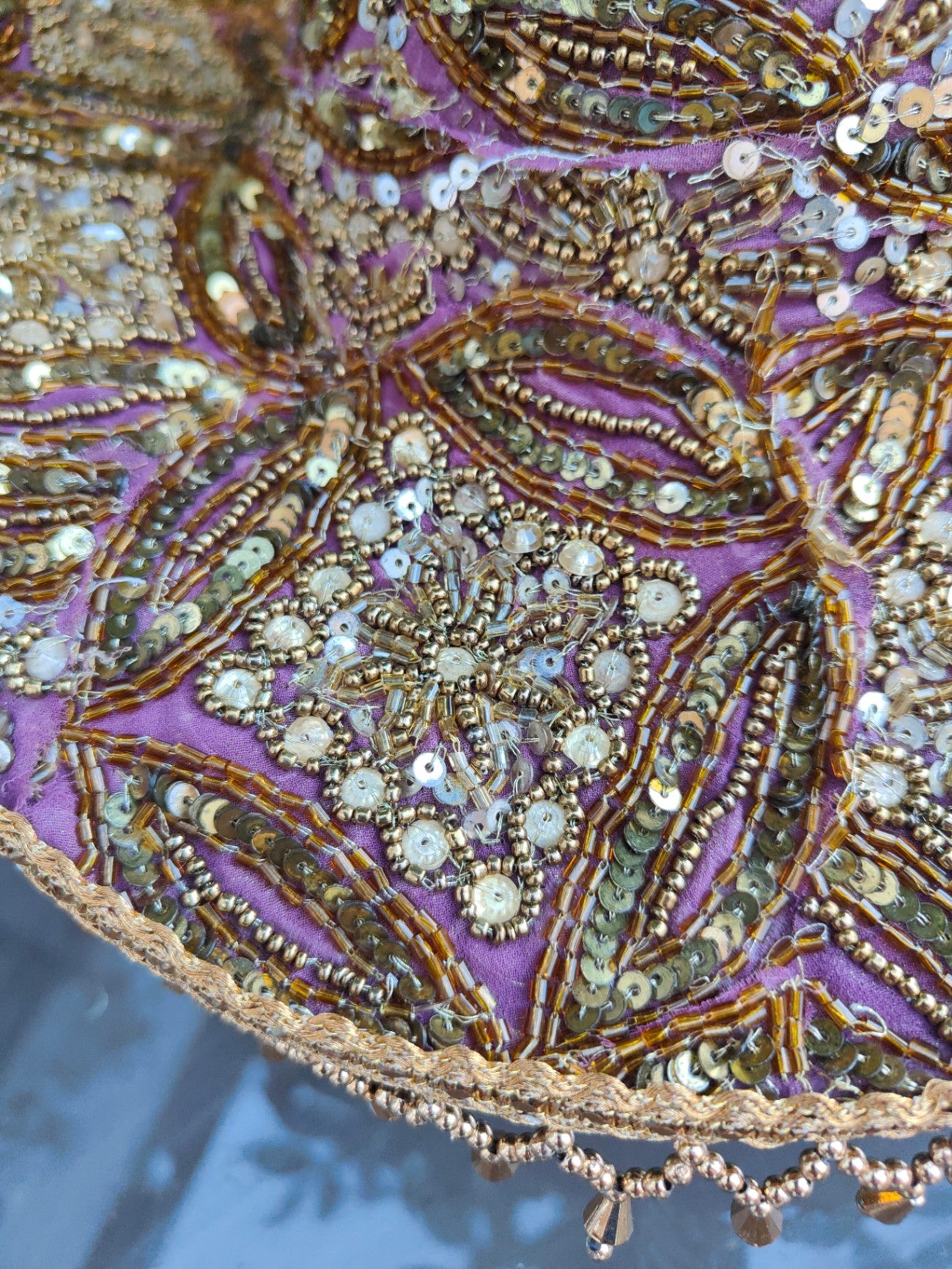 Dolly cowboy hat recycled sari fabric Lilac gold