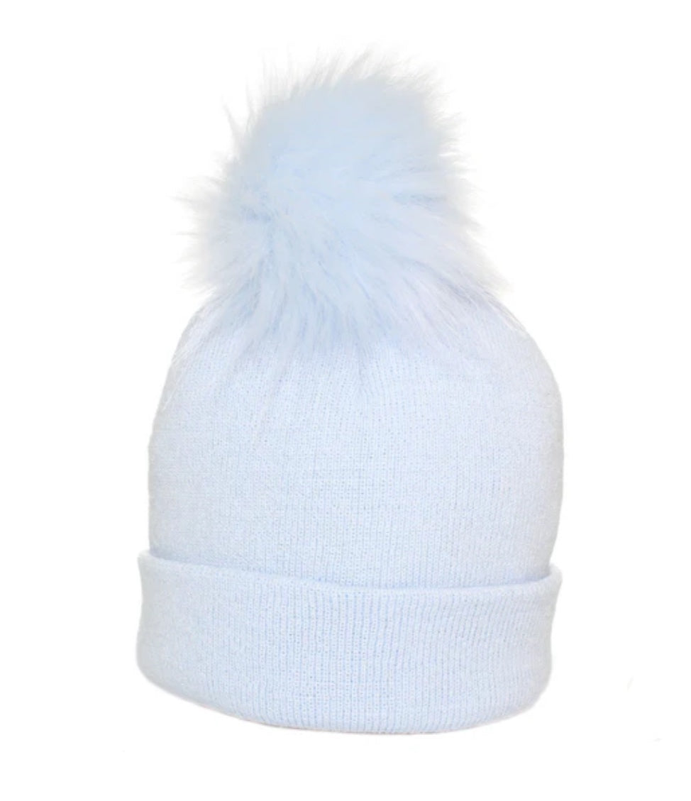 Blue Single Pom Hat
