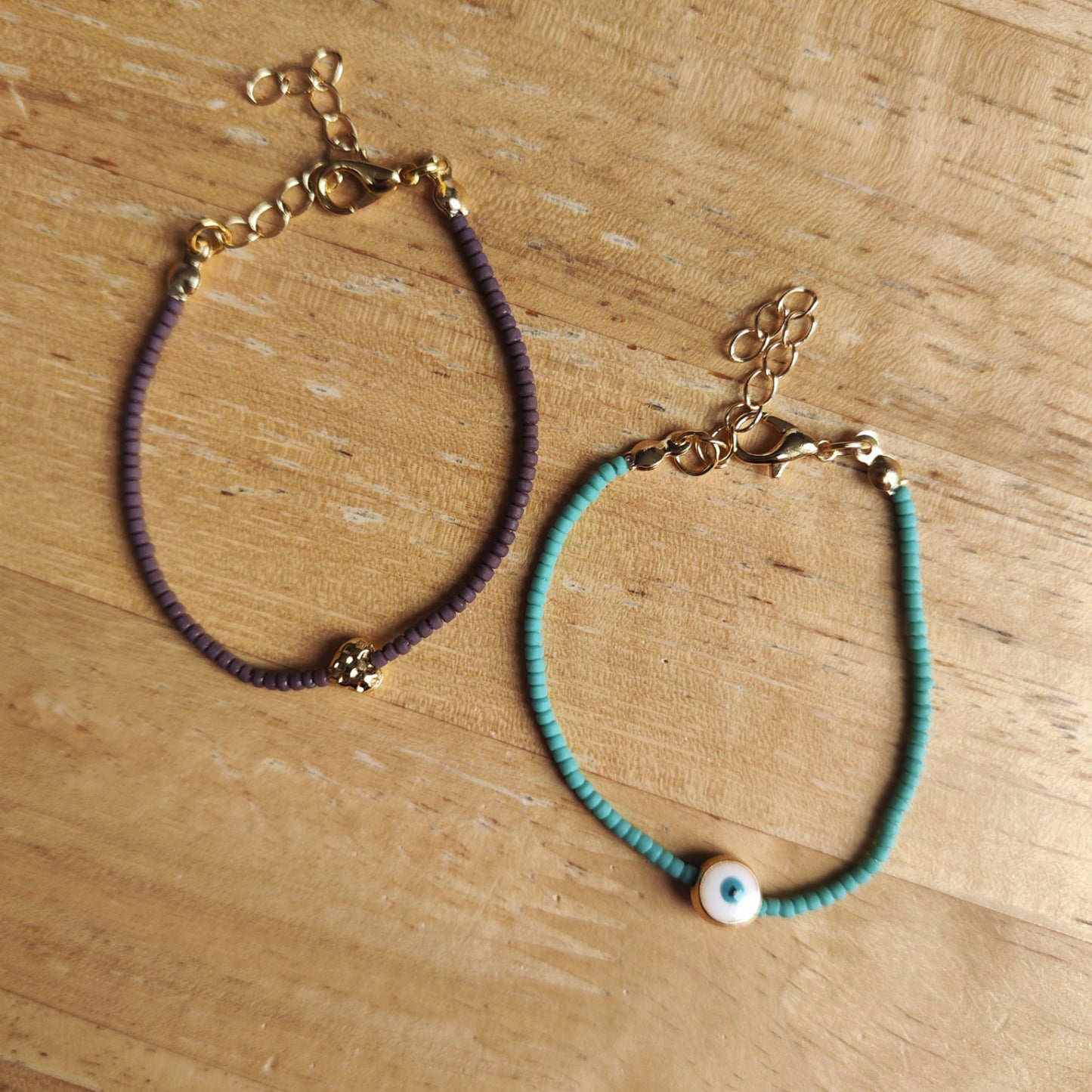 Beaded Clip-on Bracelets with Mediterranean Charms