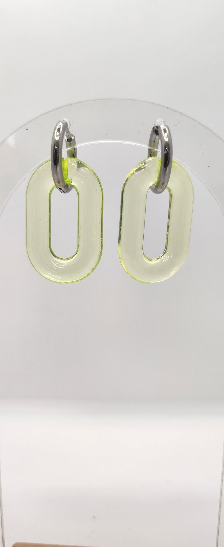 Lime jelly link earrings
