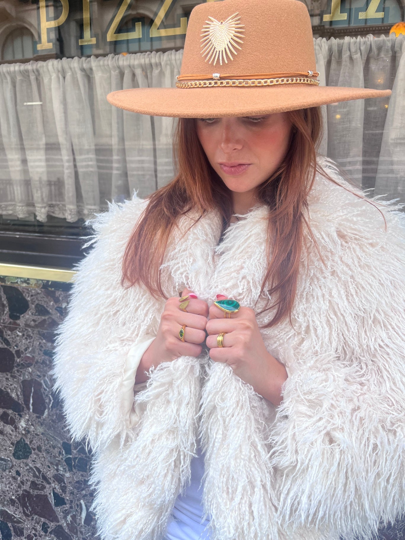 Emerald Flame Malachite Ring – Adjustable Natural Stone Jewelry